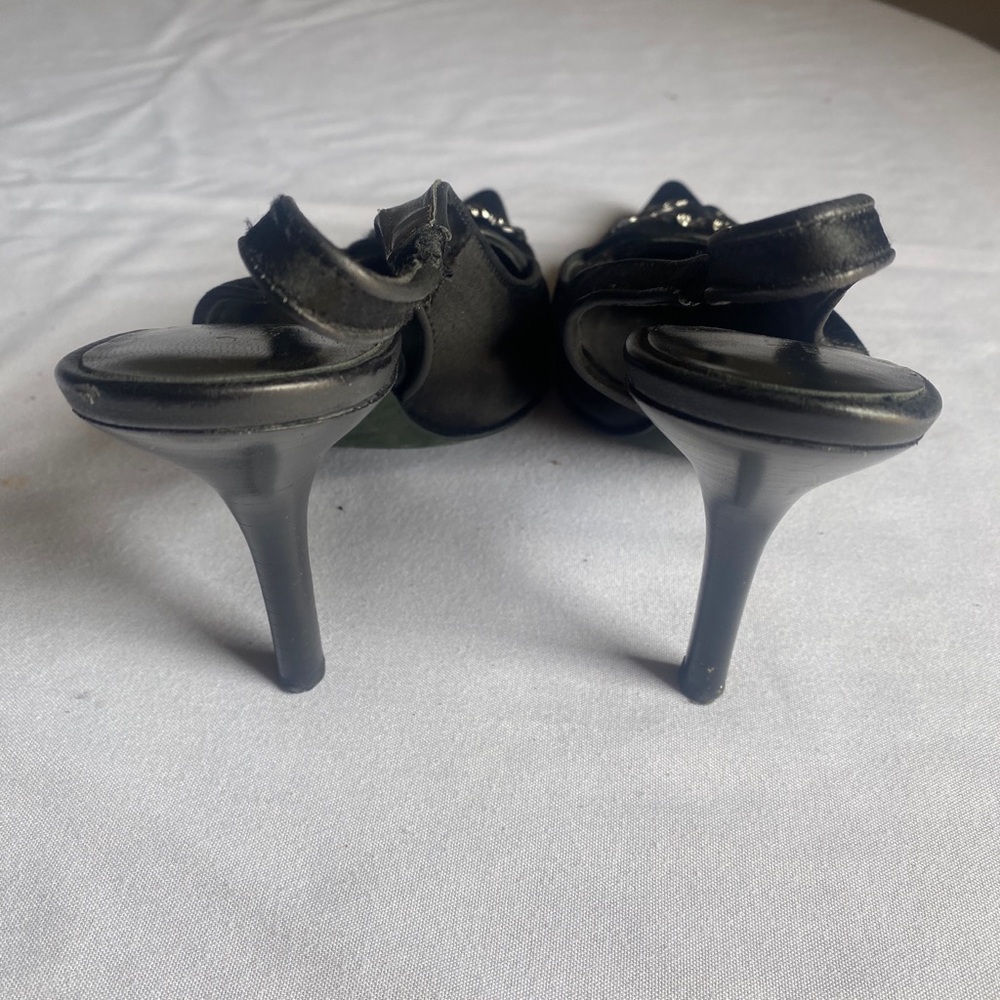 Donald J Pliner Couture Cruse 8N suede leather sling back pointy toe black jewel - Picture 4 of 8